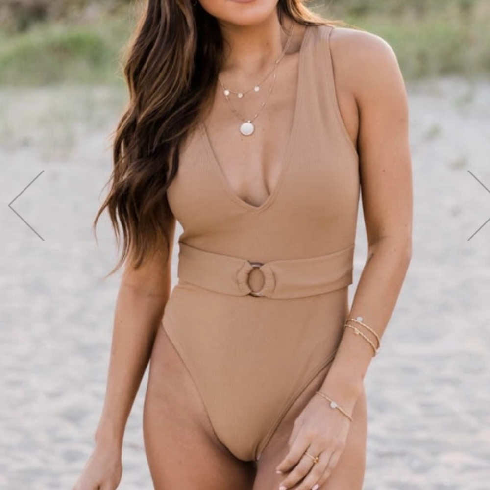 PINK LILY SUNSHINE GODDESS BROWN SWIMSUIT